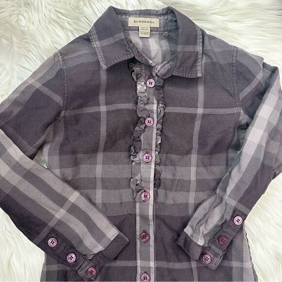 [Burberry] Girls Purple Tunic Shirt Dress - Size 5T - Picture 2 of 6